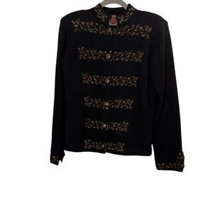Millma Bolivia Vintage Chic Alpaca Blend Military Inspired Sweater sz L